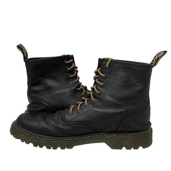 Dr. Martens Mens 13M Black Awley 8 Eye Leather Combat Boots Lace Up Lug Sole A14 - Picture 1 of 11